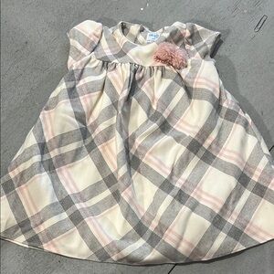 Luli & Me designer Plaid Dress with Pink and Gray